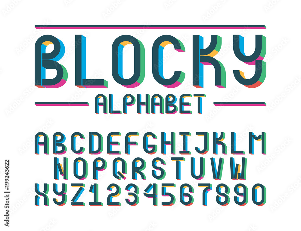 The modern colorful font