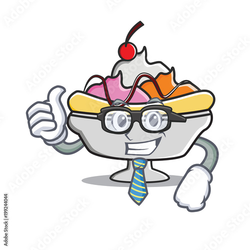 Businessman banana split character cartoon photo