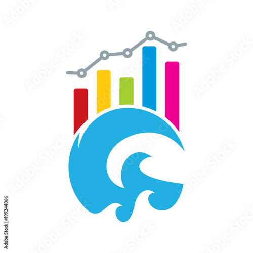 Wave Analytic Logo Icon Design