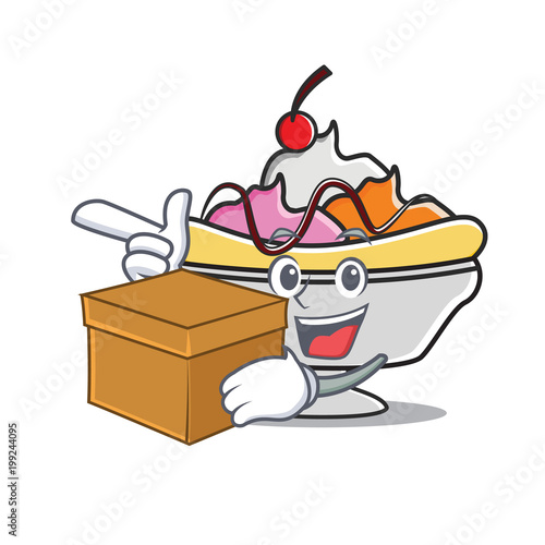 Box banana split character cartoon photo