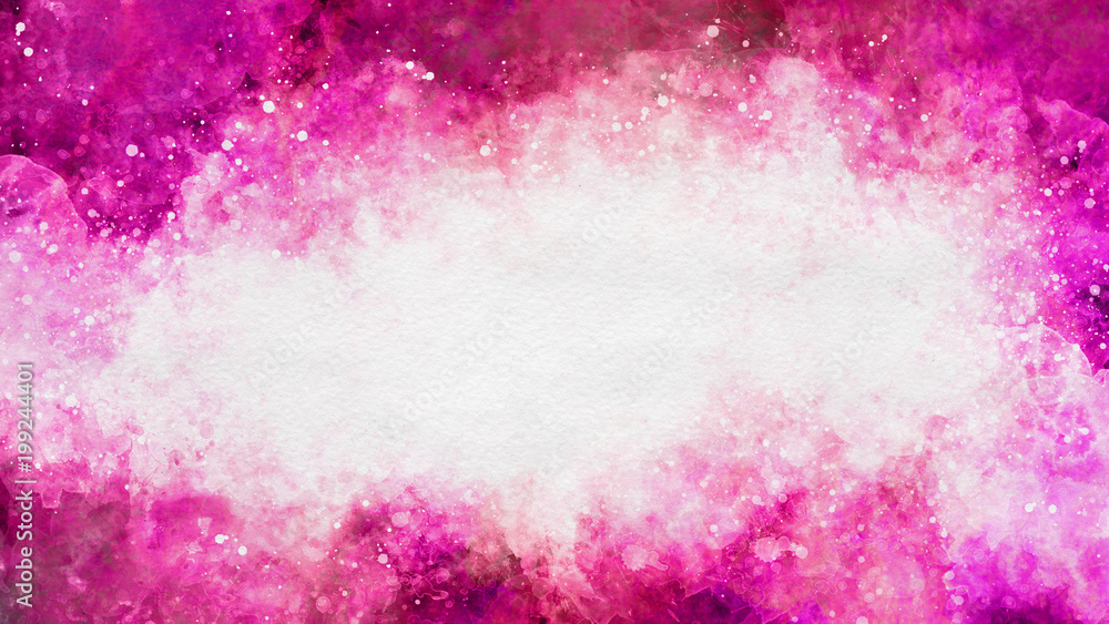 Fototapeta premium Colorful pink watercolor paint template