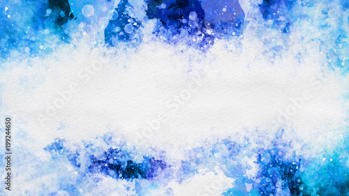 Vivid blue watercolor paint template texture © XtravaganT