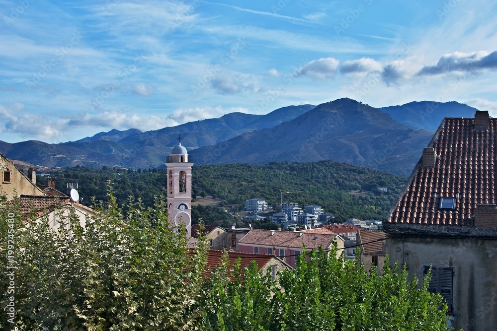Corsica-view of the city Corte