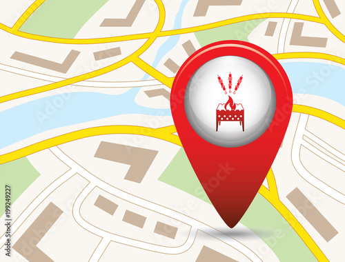 Brazier grill with kebab icon