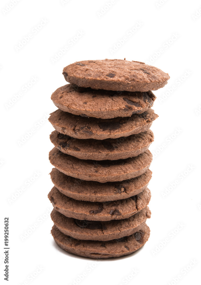 chocolate chip cookie with drops isolated chocolate chip cookie with drops isolated