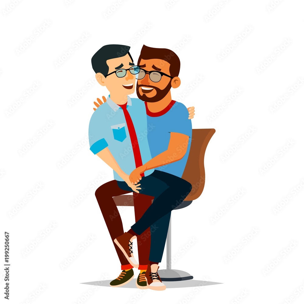 Gay Couple Vector. Two Hugging Men. Same Sex Marriage. Isolated Flat Cartoon  Character Illustration Stock Vector | Adobe Stock