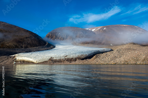 Canadian s glacier. Long tongue of ice.