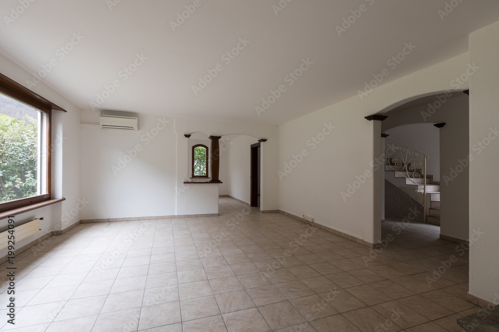 Empty large room with large windows Empty large room with large windows