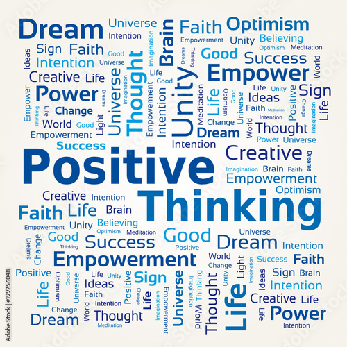 Nuage de Mots - Pensée Positive Couleur Bleue