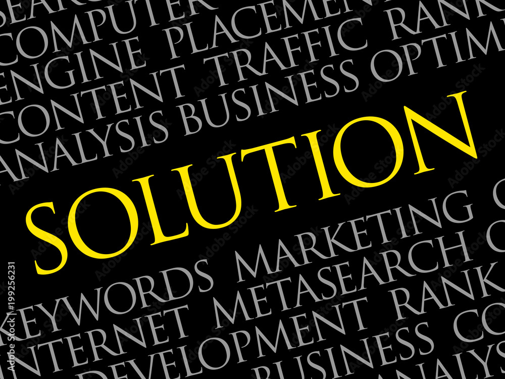Obraz premium Solution word cloud collage, business concept background