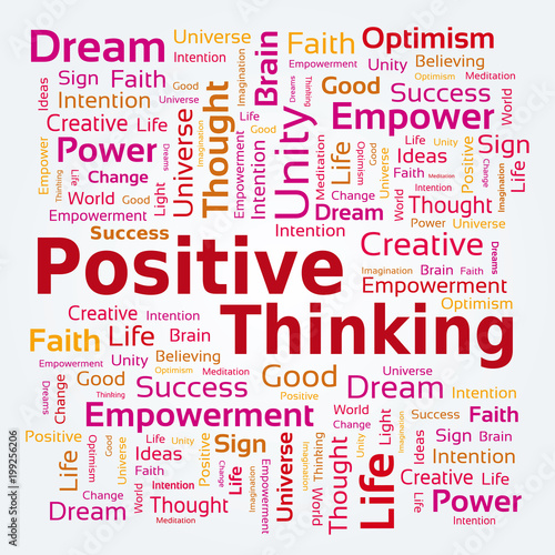 Nuage de Mots - Pensée Positive Couleur Rouge