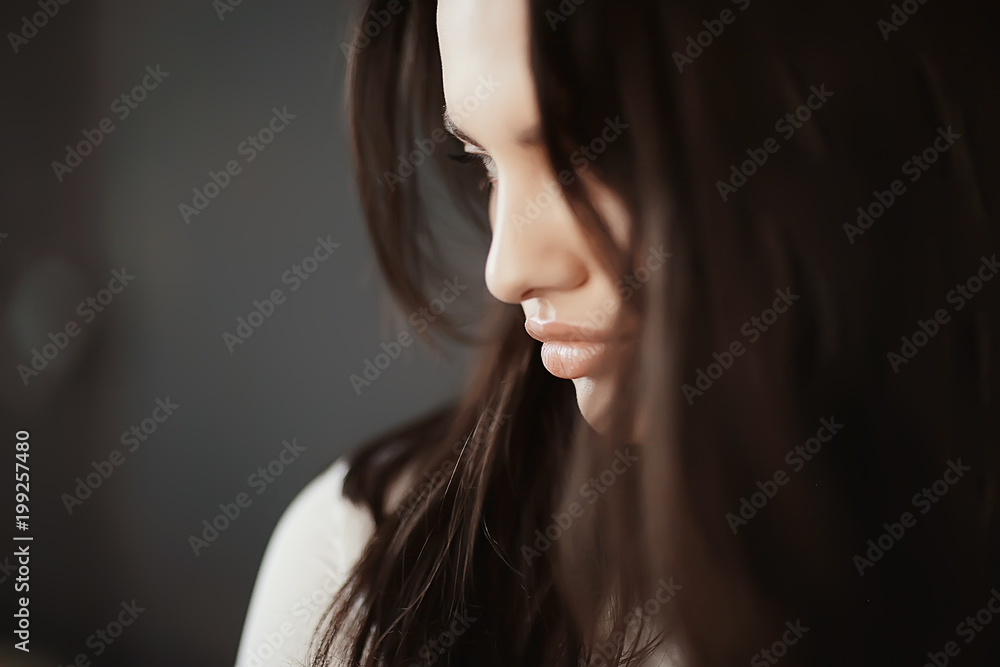 glamorous girl long hair large lips / concept beauty and fashion, young modern girl, bright fashionable appearance style. glamorous girl long hair large lips / concept beauty and fashion, young modern girl, bright fashionable appearance style.