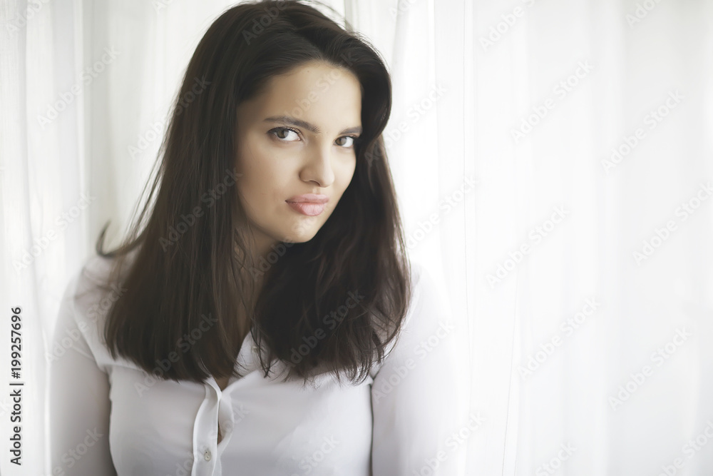 glamorous girl long hair large lips / concept beauty and fashion, young modern girl, bright fashionable appearance style. glamorous girl long hair large lips / concept beauty and fashion, young modern girl, bright fashionable appearance style.