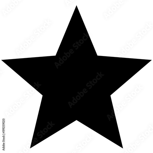 Minimalistic black star icon template on white background