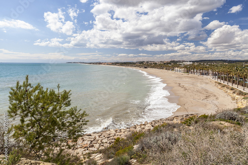 Fototapeta Naklejka Na Ścianę i Meble -  Mediterranean beach in Creixell,Costa Dorada,Catalonia,Spain.