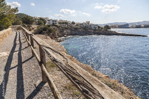 Fototapeta Naklejka Na Ścianę i Meble -  Coastal route, maritime promenade, town of Sant Antoni, Ibiza Island,Spain.