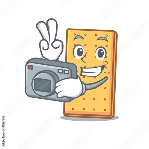 Photographer graham cookies mascot cartoon