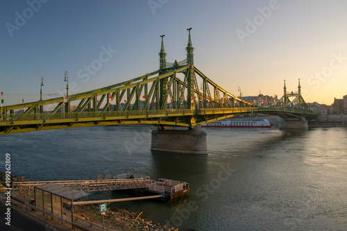 Scenic view of Liberty Bridge at Budapest