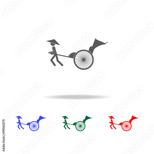 Rickshaw icon. Elements of Chinese culture multi colored icons. Premium quality graphic design icon. Simple icon for websites, web design, mobile app, info graphics