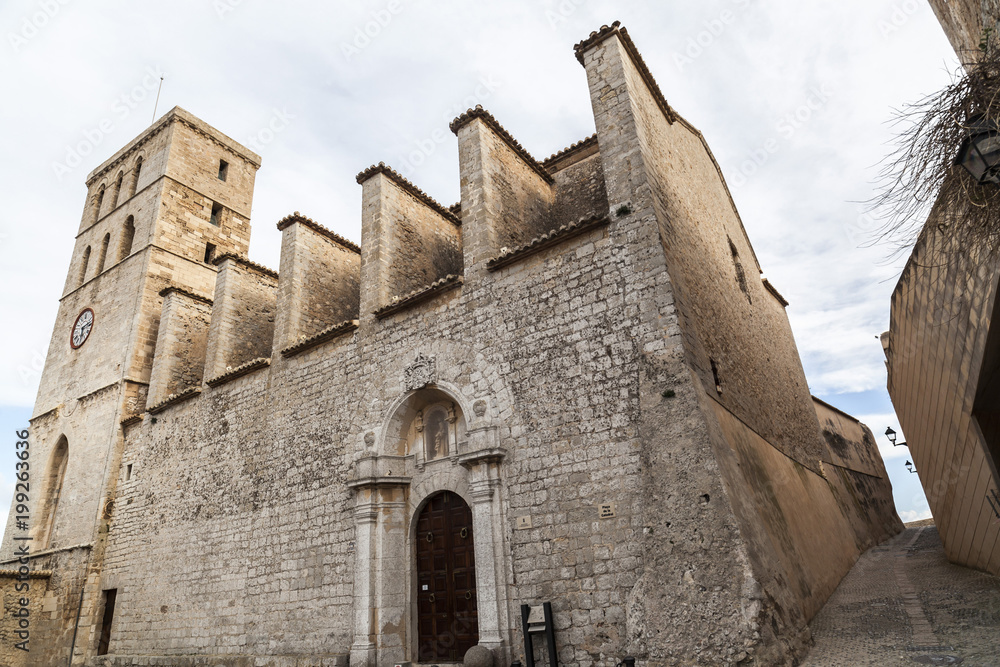 Cathedral,Historic center, Dalt Vila, Unesco world heritage site, Ibiza, Eivissa, Spain.