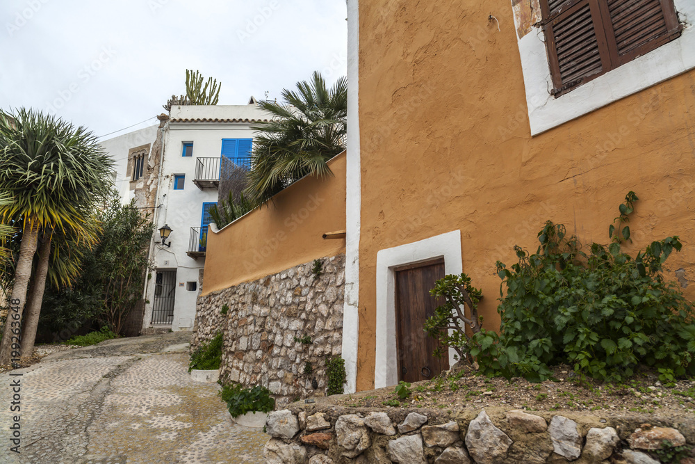 Historic center, Dalt Vila, Unesco world heritage site, Ibiza, Eivissa, Spain.