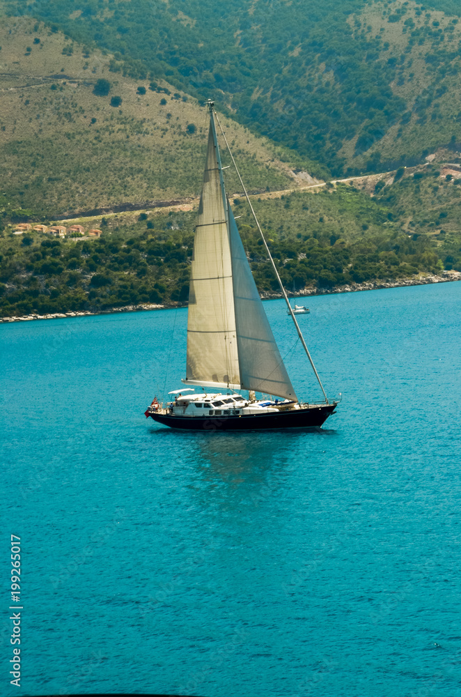 sailing boat in Plataria Epirus Greece summer holidays sailing boat in Plataria Epirus Greece summer holidays