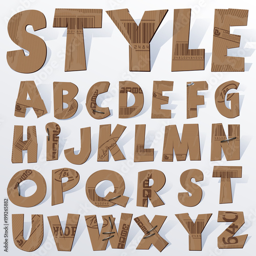 Vector cardboard numbers. 