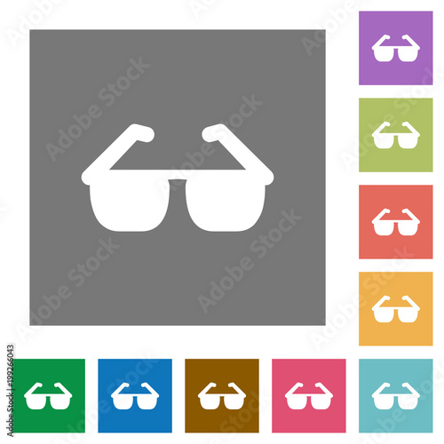 Sunglasses square flat icons