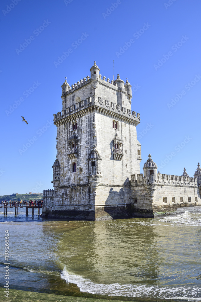 Belem tower. Ancient defensive fortress in lisbon