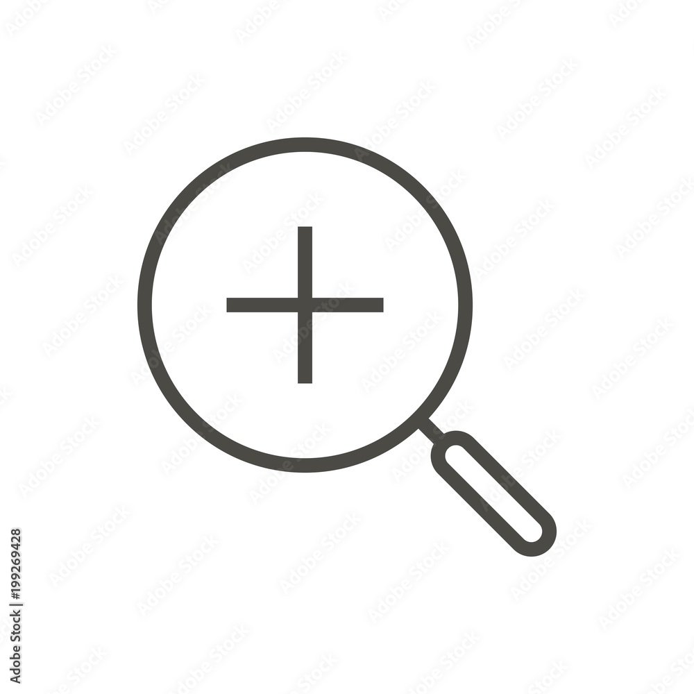 Zoom In icon vector. Line magnify symbol. Zoom In icon vector. Line magnify symbol.