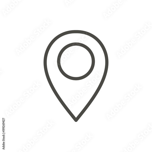 Pin map icon vector. Line location symbol.