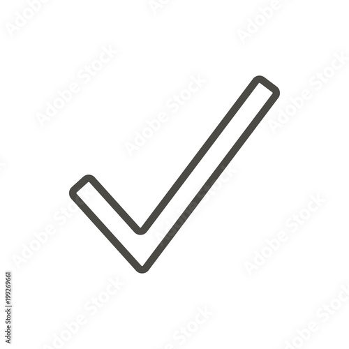 Check icon vector. Line done symbol.