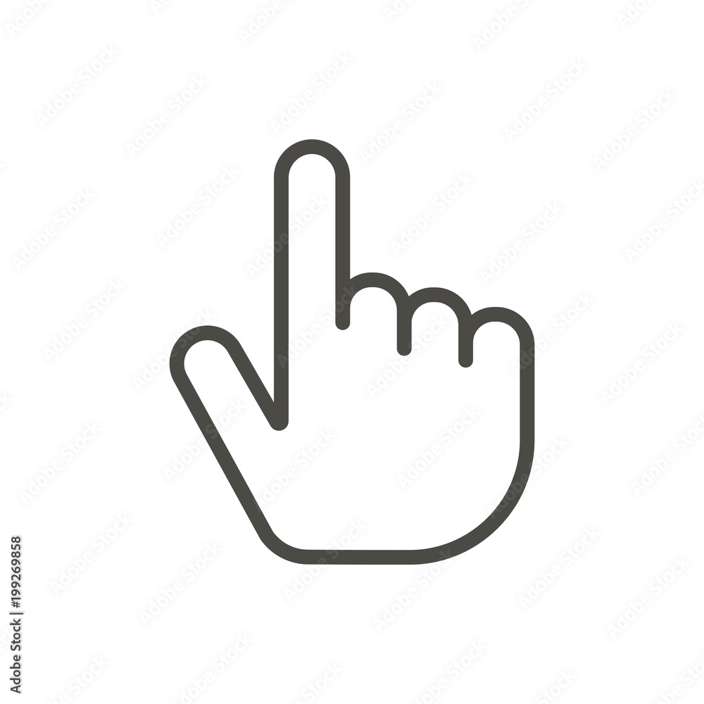 Touch icon vector. Line push symbol. Touch icon vector. Line push symbol.