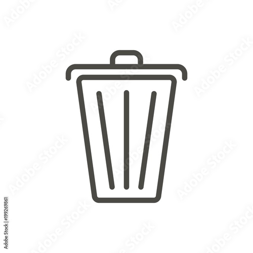 Trash icon vector. Line delete symbol.