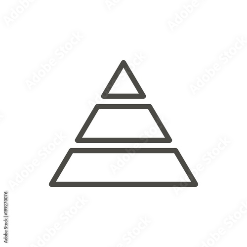 Pyramid icon vector. Line bussiness pyramide symbol.
