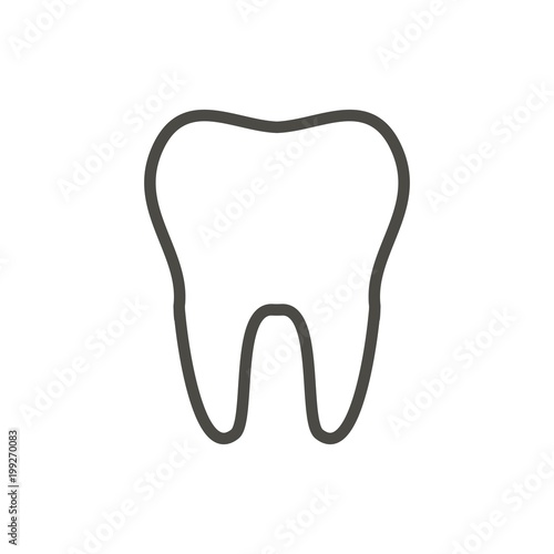 Toothe icon vector. Line toothe symbol.