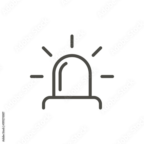 Siren icon vector. Line police light siren symbol.