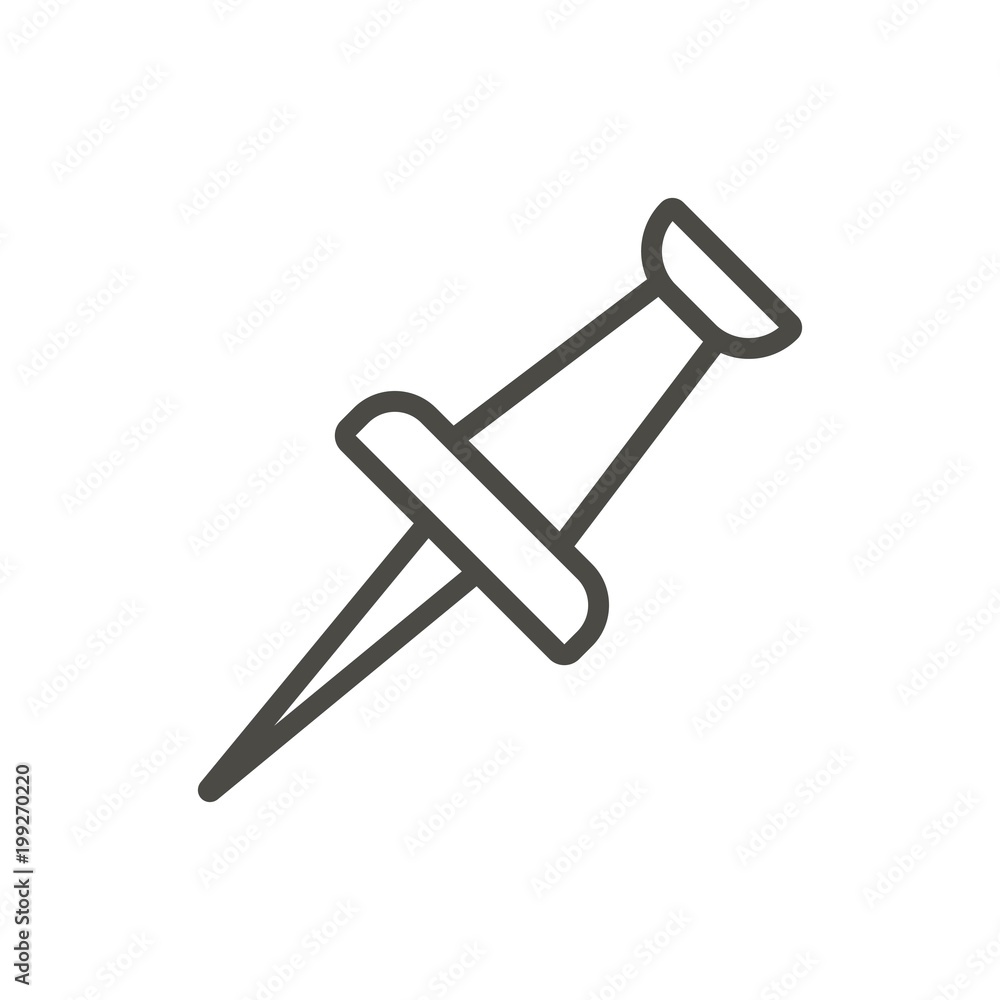 Push pin icon vector. Line pushpin symbol. Push pin icon vector. Line pushpin symbol.