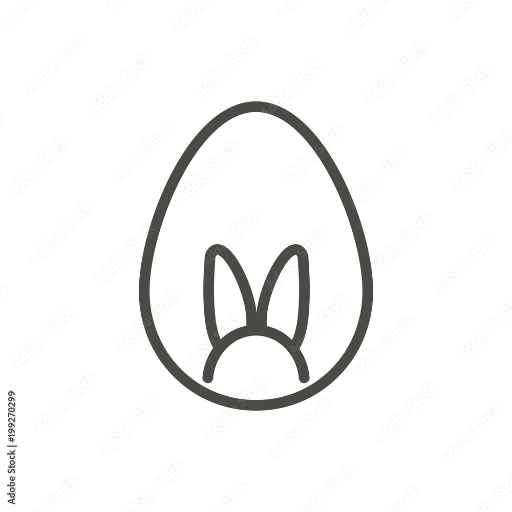 Easter egg icon vector. Line egg ornament symbol. Easter egg icon vector. Line egg ornament symbol.