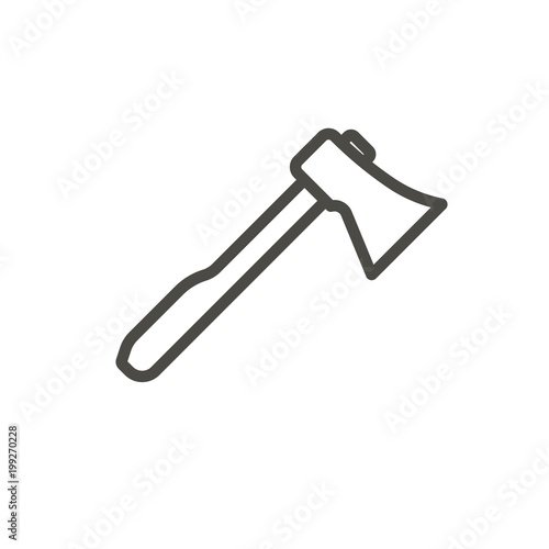 Axe icon vector. Line tomahawk symbol.