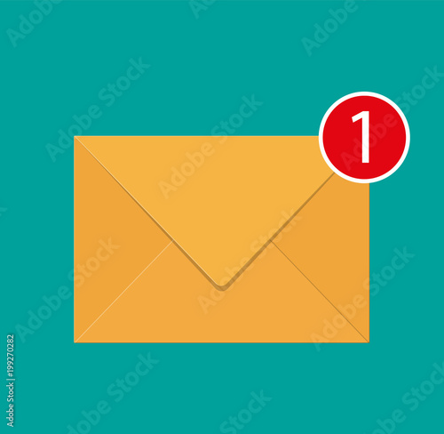 Paper envelope letter with counter notification.