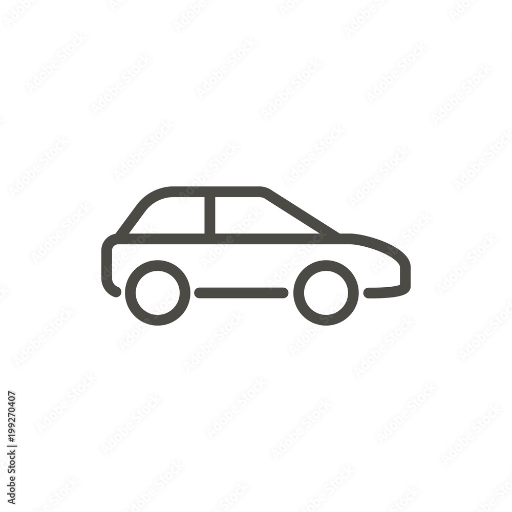 Car icon vector. Line drawing symbol.