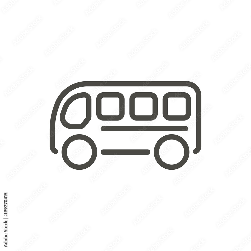 Bus icon vector. Line travel symbol.