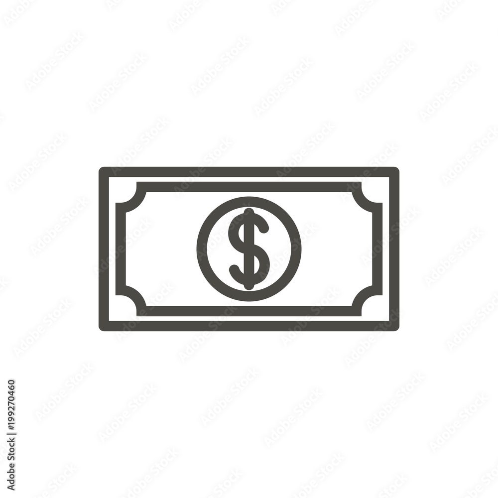 Cash icon vector. Line money symbol. Cash icon vector. Line money symbol.