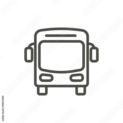 Bus icon vector. Line school bus symbol.