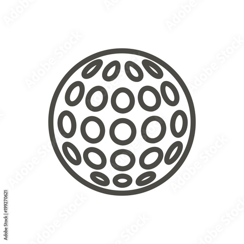 Golf ball icon vector. Line relaxation game symbol.