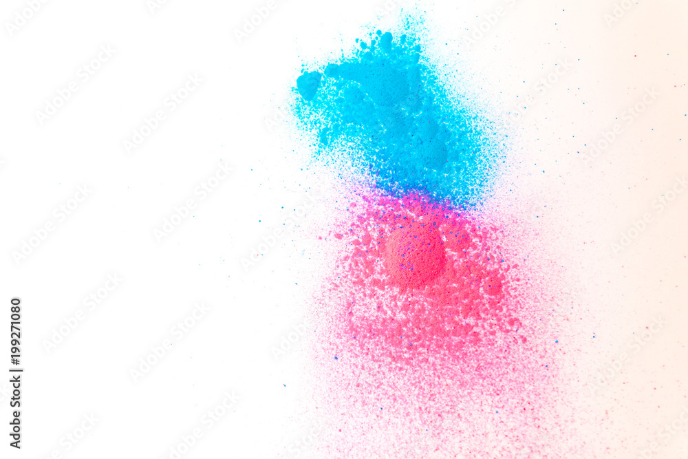 powdered powder paint of blue and red color