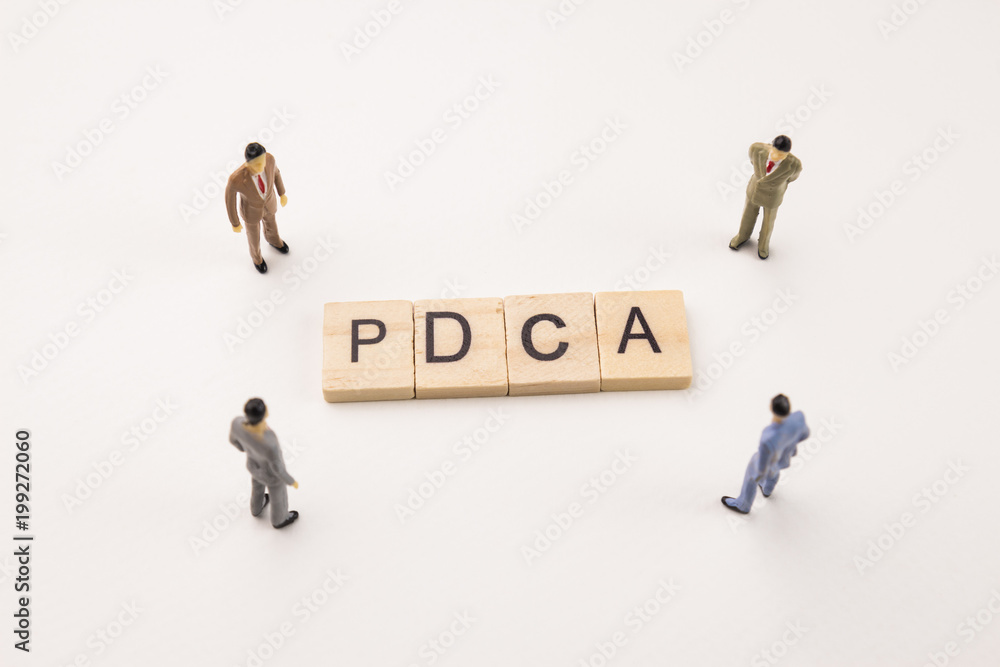 businessman figures meeting on PDCA conceptual businessman figures meeting on PDCA conceptual