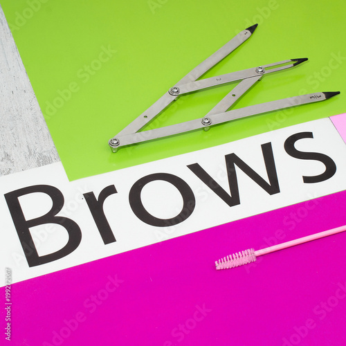 instruments for correction and coloring of eyebrows photo