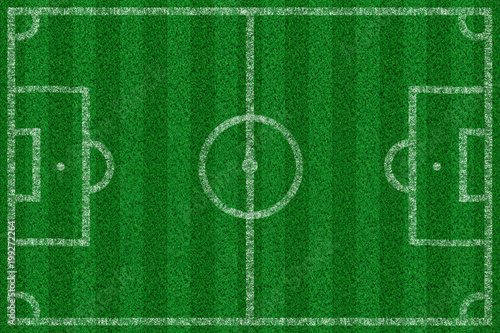 Fussballfeld mit Linien von oben
